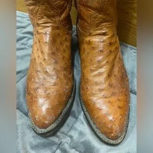 Vintage Ostrich Tony Lama  cowboy boots custom 8 1/2 D leather soles, heel NICE Tony Lama | Shoes | Vintage Ostrich Tony Lama Cowboy Boots  main image 2